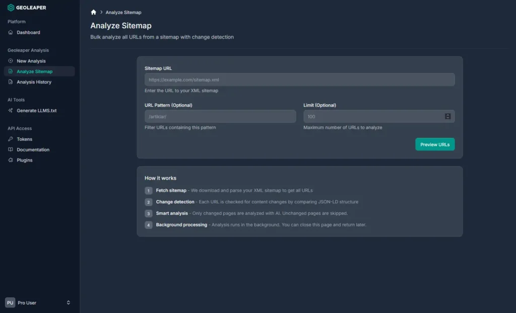 Geoleaper dashboard analysis