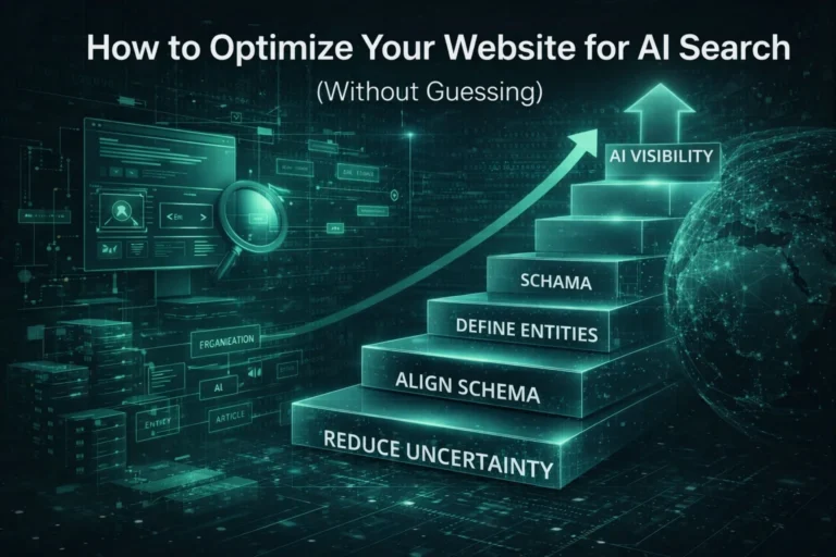 Structured approach to optimizing a website for AI search visibility.