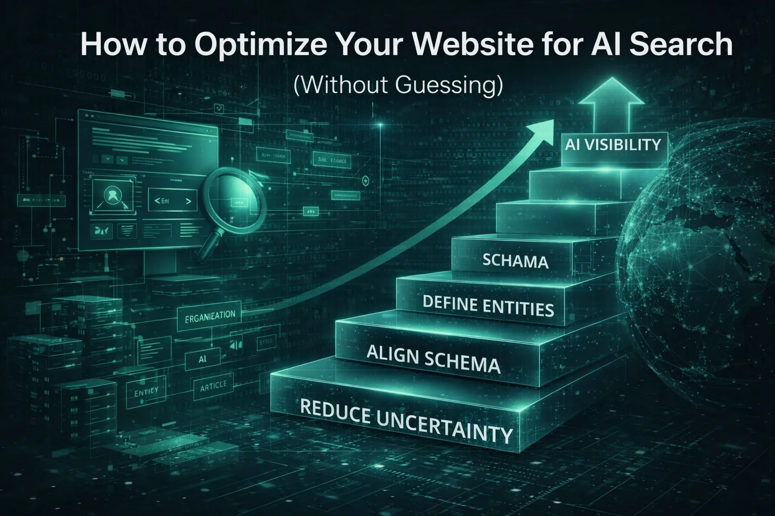 Structured approach to optimizing a website for AI search visibility.